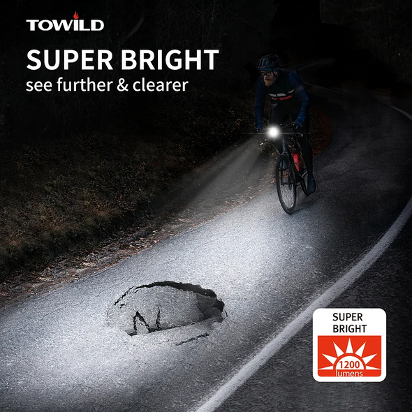 Towild CL1200 Lumen High Brightness Rechargeable Bike Light