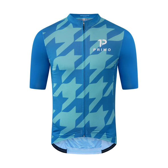 Corsa Houndstooth Forest Blue Jersey - Cigala Cycling Retail