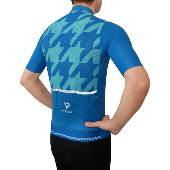 Corsa Houndstooth Forest Blue Jersey - Cigala Cycling Retail