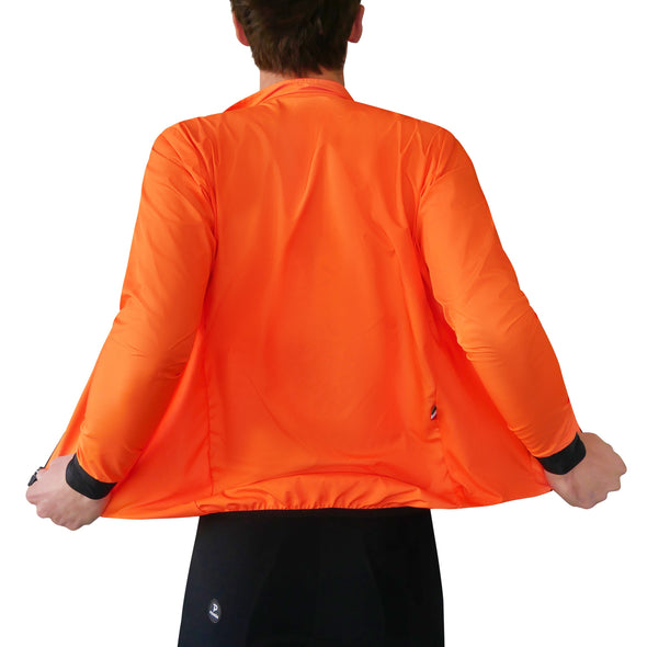 PRIMÓR Brezza High-Vis Orange Fluo Windproof Jacket - Cigala Cycling Retail