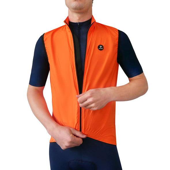 PRIMÓR Ala High-Vis Orange Fluo Windproof Gilet - Cigala Cycling Retail