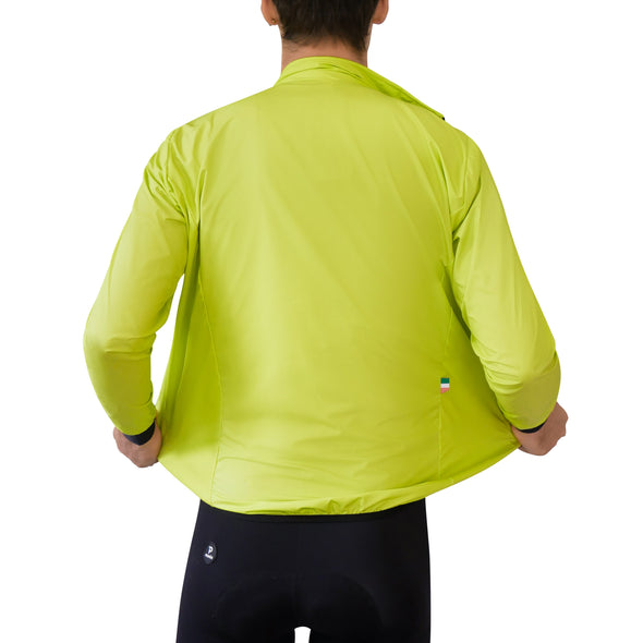 PRIMÓR Brezza High-Vis Lime Fluo Windproof Jacket - Cigala Cycling Retail