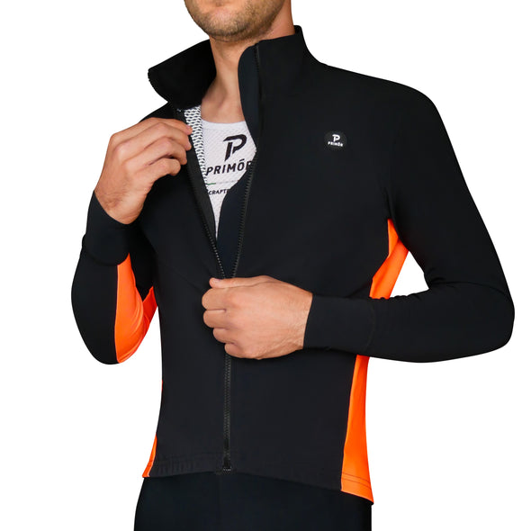 PRIMÓR Zoncolan Black/Orange Winter Jacket - Cigala Cycling Retail