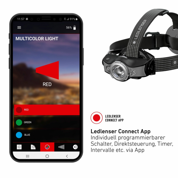 LED Lenser MH11 Rechargeable Head Torch Grey